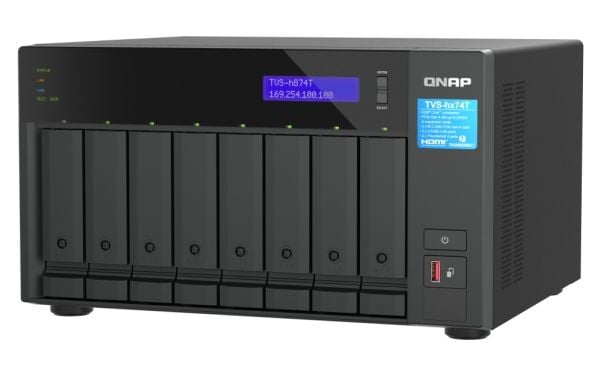 QNAP TVS-h874T - NAS-server - 8 brønner - SATA 6Gb/s - RAID JBOD, 0, 1, 5, 6, 10, 50, 60 - RAM 32 GB - 2.5 Gigabit Ethernet - iSCSI støtte