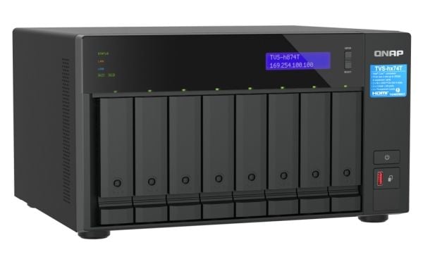 QNAP TVS-h874T - NAS-server - 8 brønner - SATA 6Gb/s - RAID JBOD, 0, 1, 5, 6, 10, 50, 60 - RAM 32 GB - 2.5 Gigabit Ethernet - iSCSI støtte