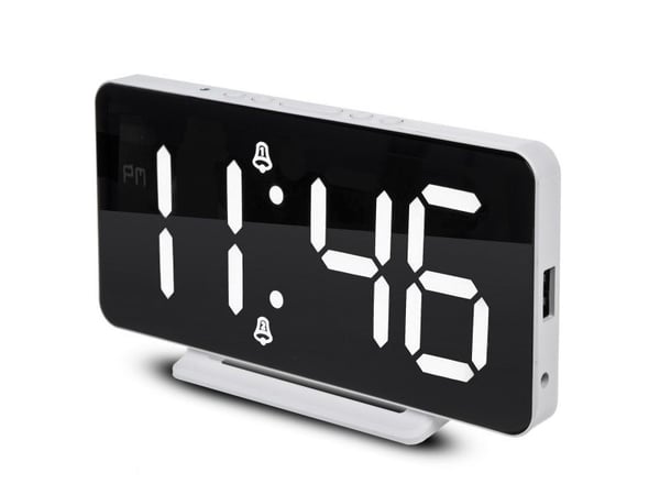 GreenBlue klocka med alarm och termometerfunktion GB383 vit