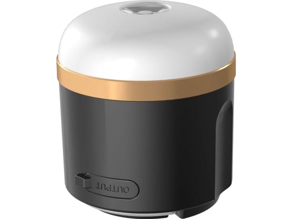 EcoFlow SCLI-B, Batteridrevet campinglykt, Sort, Gull, Hvit, Akrylonitril-butadien-styren (ABS), Termoplastisk gummi (TPR), 2 ben, IP54, 400 lm