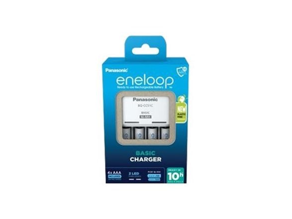 Panasonic eneloop Basic BQ-CC51 - Batterilader - plastic free - (for 4xAA/AAA) 4 x AAA - NiMH - 800 mAh (Europlug)