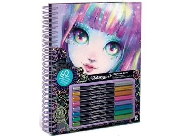 Nebulous Star Black Pages Coloring Book - Isadora