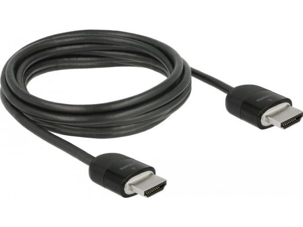 Delock Premium - Premium High Speed - HDMI-kabel med Ethernet - HDMI hann til HDMI hann - 3 m - tredobbeltskjermet snodd ledningspar - svart - 4K-s...