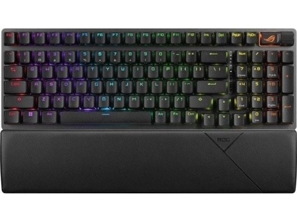 ASUS ROG Strix Scope II 96 - Tastatur - 96% - backlit - trådløs - USB, 2.4 GHz, Bluetooth 5.1 - tastsvitsj: ROG NX (hot-swappable) - svart