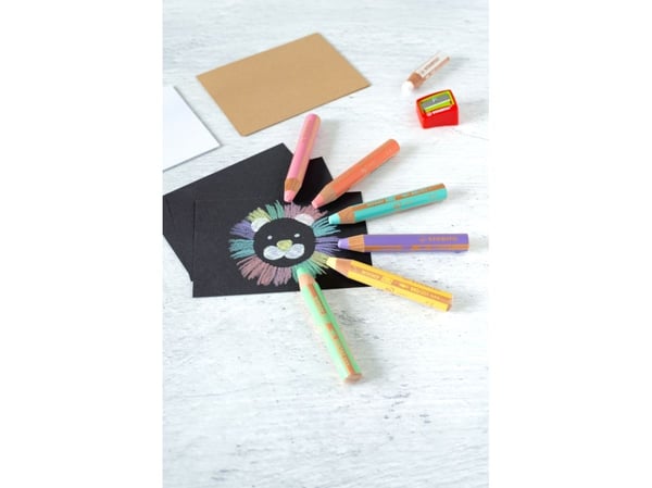 STABILO woody 3 in 1, Assorterte farger, 6 stykker