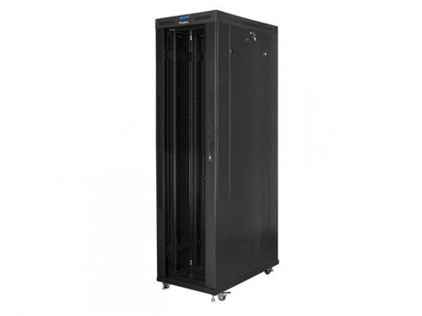 Lanberg 19-tuumainen telinepystykaappi 47U 800x1200mm, LCD lasiovi (FLAT PACK) musta