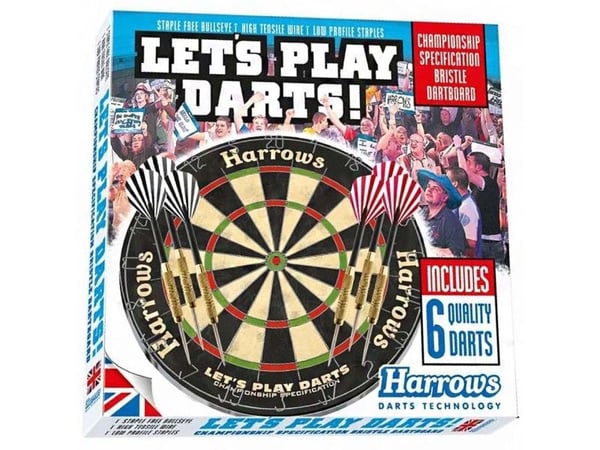Harrows Darts Lets Play Darts, Dartboard, Sort, Grønn, Rød, Gult, Bust, Voksen, 6 stykker
