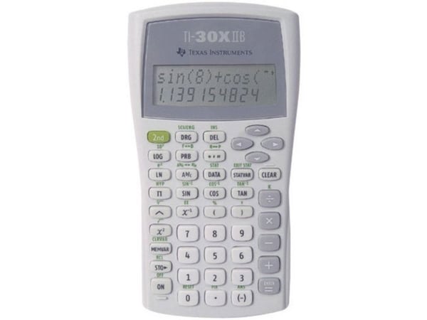 Texas Instruments TI-30X IIB - Vitenskapelig kalkulator - USB - 10 sifre + 2 eksponenter - batteri