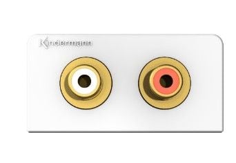 Kindermann 7456000410, 2 x RCA, 1 modul/-er, Guld, Grå, Vit, Plast, 3 cm, 1 styck