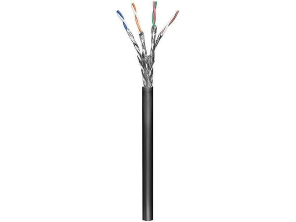 goobay - Bulk-kaapeli - 100 m - SFTP, PiMF - CAT 6 - halogeeniton, ulkokäyttöön, pyöreä, kiinteä
