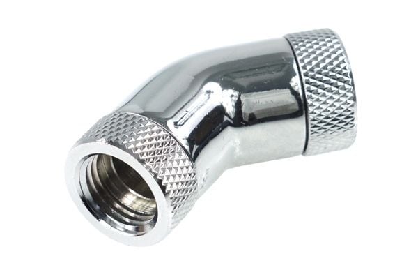 Alphacool 64203, Slangekontakt, 1/4", Hunkjønn/Hunkjønn, Messing, Kromfarget, Kromfarget