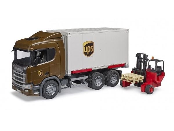Brother - Scania Super 560R UPS logistikktruck med truckmontert gaffeltruck