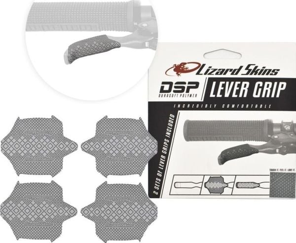 Lizard Skins DSP Lever Grip - Platinum Gray 0,5 mm (2 sett á 2 stk) (NY 2023)