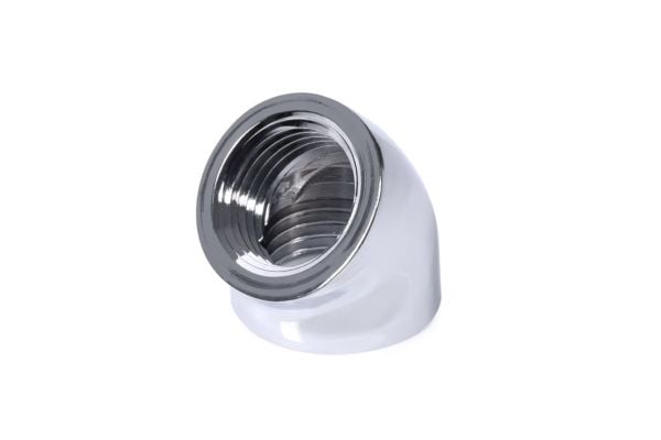 Alphacool 17593, Slangekontakt, Messing, Kromfarget, 1/4", 45°, 21 mm