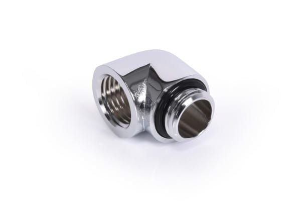 Alphacool jääpuikkoadapteri 90 asteen G1/4 tuuman uros G1/4 tuuman naaras - kromi