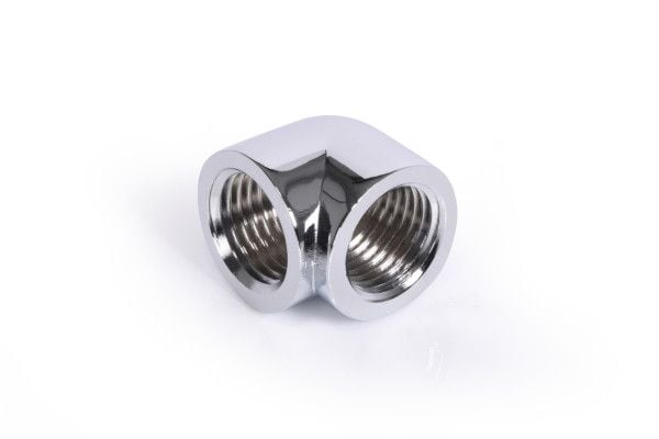 Alphacool jääpuikkoadapteri 90 asteen G1/4 tuuman naaras G1/4 tuuman naaras - kromi