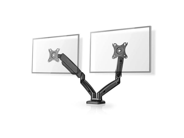 Nedis - Monteringssett (dobbel skjermfeste) - full-motion, gas spring arms - for 2 LCD/plasma-paneler - metall, ABS-plast - svart - skjermstørrelse...