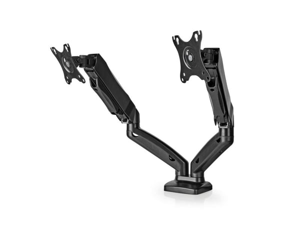 Nedis - Monteringssett (dobbel skjermfeste) - full-motion, gas spring arms - for 2 LCD/plasma-paneler - metall, ABS-plast - svart - skjermstørrelse...