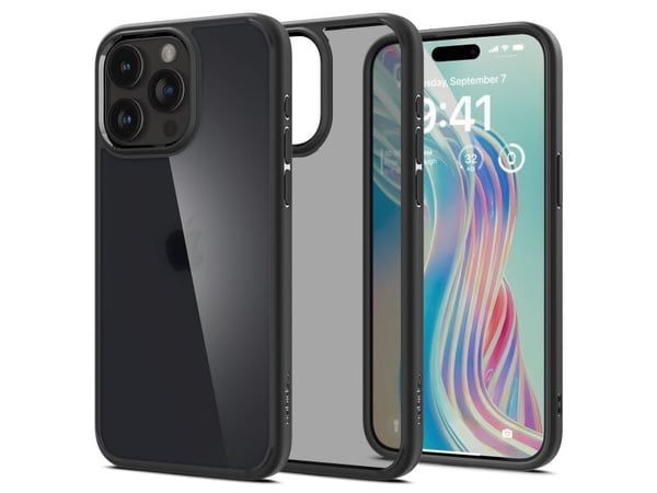 Spigen ACS06568, Etui, Apple, iPhone 15 Pro Max, 17 cm (6.7"), Svart, Gjennomsiktig