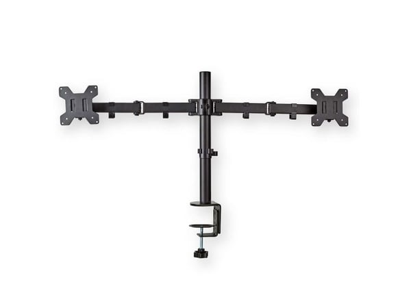 Nedis - Monteringssett (2 skjermarmer, klemme, VESA-montering) - for 2 LCD-skjermer - full bevegelse - ABS-plast, metall - svart - skjermstørrelse:...