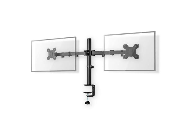 Nedis - Monteringssett (2 skjermarmer, klemme, VESA-montering) - for 2 LCD-skjermer - full bevegelse - ABS-plast, metall - svart - skjermstørrelse:...