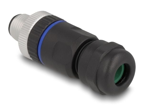 Delock M12 kontakt A-kodet 8 pins plugg for montering med skrukobling