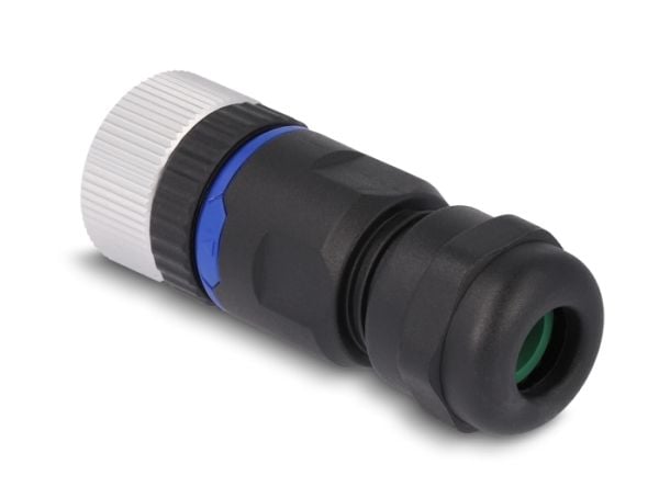 Delock - Nettverkkontakt - 5-pins M12 (hunn) til 5-pole screw terminal (hunn) - 20 mm - IP67 - A-coded - svart