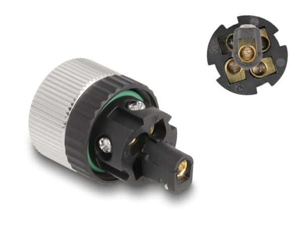 Delock - Nettverkkontakt - 5-pins M12 (hunn) til 5-pole screw terminal (hunn) - 20 mm - IP67 - A-coded - svart