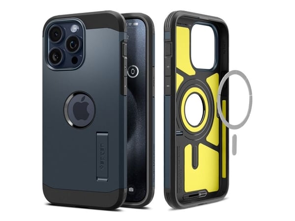 Spigen Tough Armor MagFit - Baksidedeksel for mobiltelefon - MagSafe-samsvar - polykarbonat, termoplast-polyuretan (TPU), støtskum - metalltavle - ...