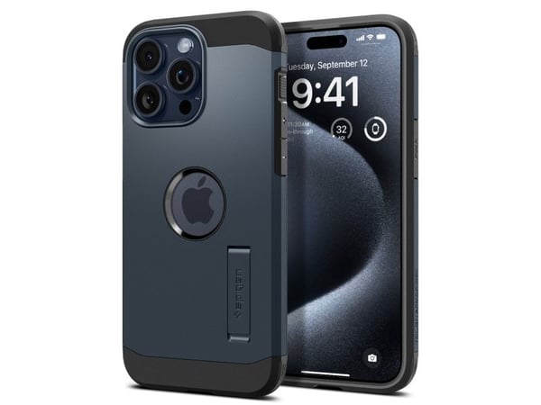 Spigen Tough Armor MagFit - Baksidedeksel for mobiltelefon - MagSafe-samsvar - polykarbonat, termoplast-polyuretan (TPU), støtskum - metalltavle - ...