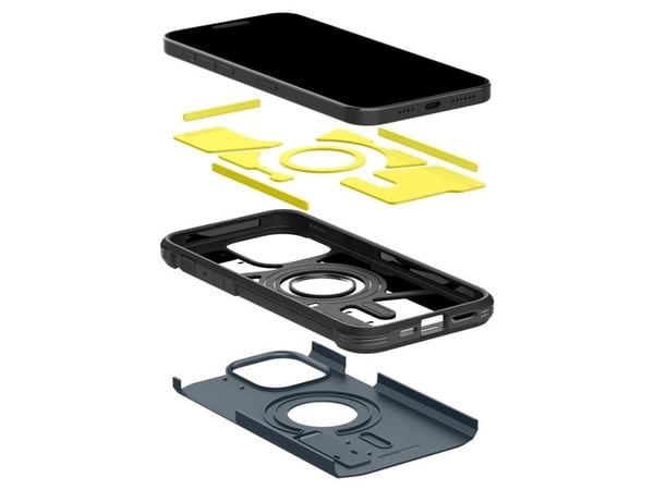 Spigen Tough Armor MagFit - Baksidedeksel for mobiltelefon - MagSafe-samsvar - polykarbonat, termoplast-polyuretan (TPU), støtskum - metalltavle - ...