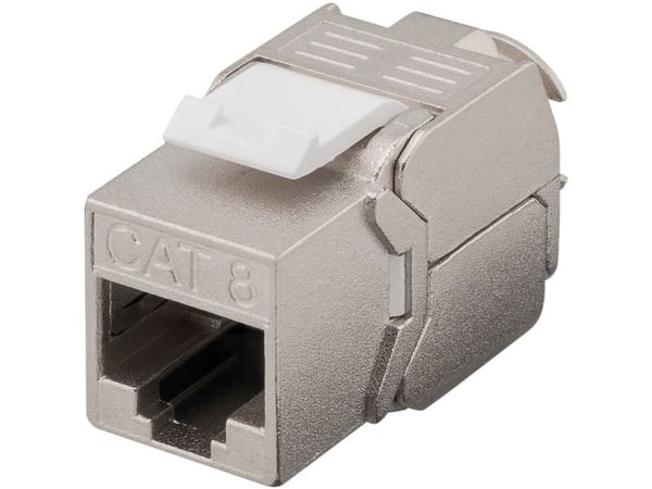Goobay 61129, flat, metallisk, RJ-45, IDC, hunnkontakt, gull