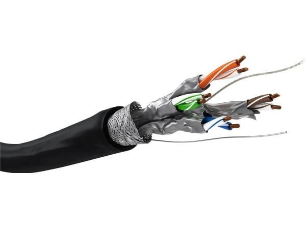 goobay - Bulk-kaapeli - 100 m - SFTP, PiMF - CAT 6 - halogeeniton, ulkokäyttöön, pyöreä, kiinteä