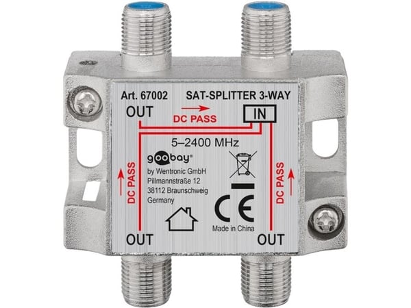 goobay SAT VT 03 - Satellittantennedeler - F-kopling hunn til F-kopling hunn