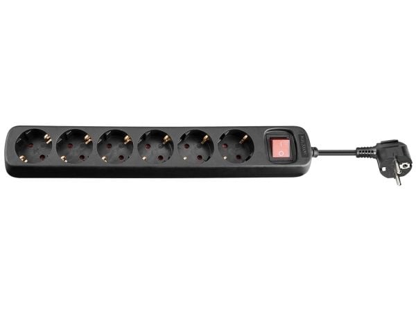 Wentronic goobay NK 600S-150 CS - Monipistorasia - AC 250 V - 3500 Watt - tulo, tulovirtalähde - lähtöliitännät: 6 - 1,5 m - Musta (51290)