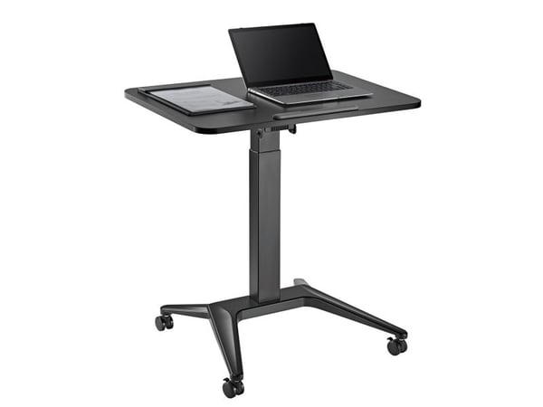 Maclean MC-453 B Mobile Laptop Desk with Pneumatic Height Adjustment, Laptop Table with Wheels, 80 x 52 cm, Max. 8 kg, Height Adjustable Max. 109 c...