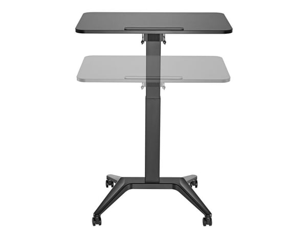 Maclean MC-453 B Mobile Laptop Desk with Pneumatic Height Adjustment, Laptop Table with Wheels, 80 x 52 cm, Max. 8 kg, Height Adjustable Max. 109 c...