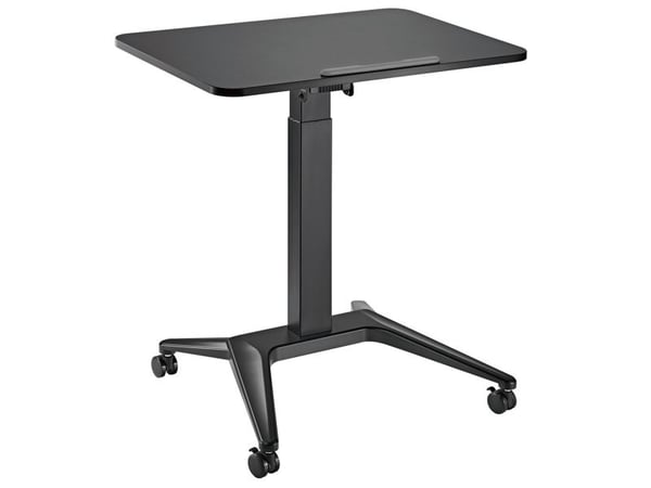 Maclean MC-453 B Mobile Laptop Desk with Pneumatic Height Adjustment, Laptop Table with Wheels, 80 x 52 cm, Max. 8 kg, Height Adjustable Max. 109 c...