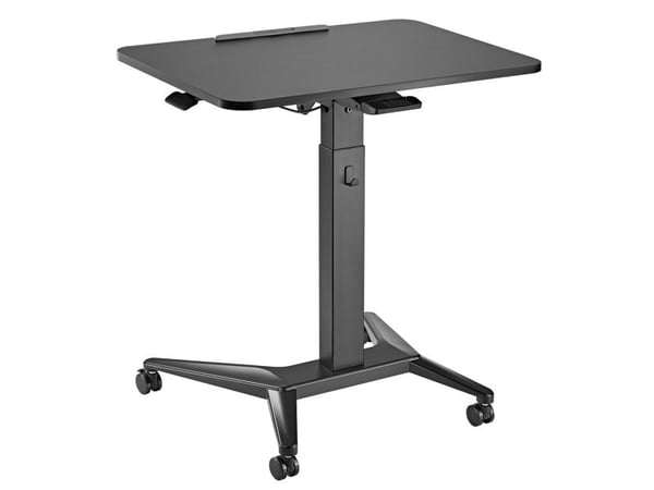 Maclean MC-453 B Mobile Laptop Desk with Pneumatic Height Adjustment, Laptop Table with Wheels, 80 x 52 cm, Max. 8 kg, Height Adjustable Max. 109 c...