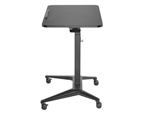 Maclean MC-453 mobilt laptopbord med pneumatisk höjdjustering, bord med hjul, 80 x 52 cm, max 8 kg, justerbar höjd max 109 cm (svart)