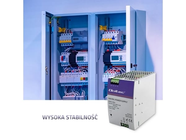 Qoltec 50901 Industriel DIN-skinne strømforsyning | 480W | 24V | 20A