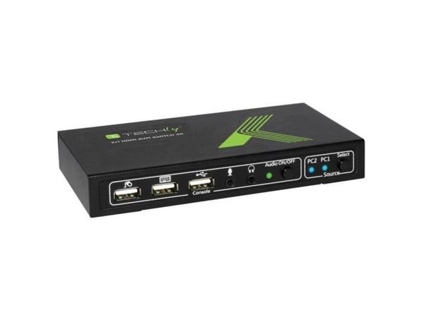TECHly 2x1 USB HDMI KVM Switch 4Kx2K - KVM / lydsvitsj - 2 x KVM/lyd - 1 lokalbruker - stasjonær