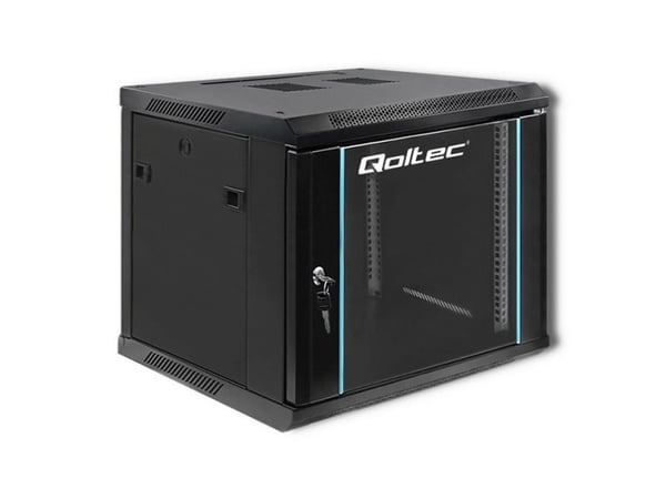 Qoltec - Rack skåp - svart - 9U - 19"