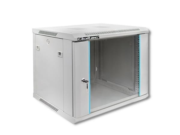 Qoltec - Räkkikaappi - grå - 9U - 19"