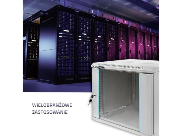 Qoltec - Räkkikaappi - grå - 9U - 19"