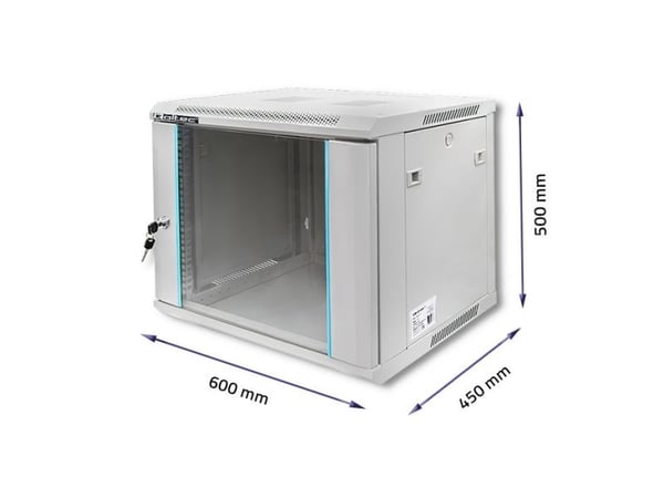 Qoltec - Räkkikaappi - grå - 9U - 19"