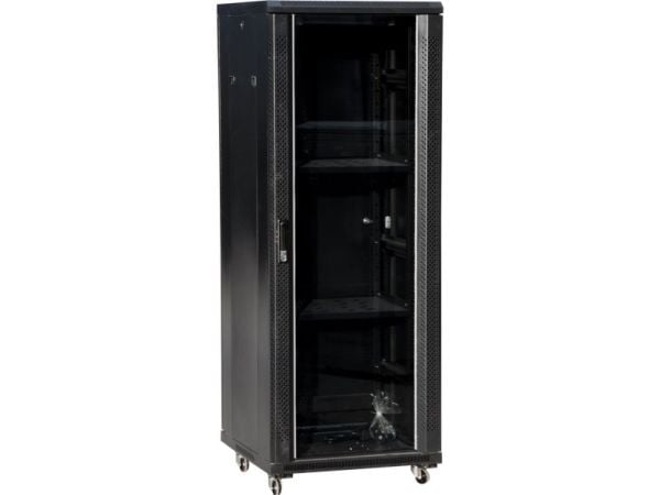 Alantec SS-42U-600-800-01-C, Itseseisova teline, 42U, 800 kg, Näppäinlukko, musta