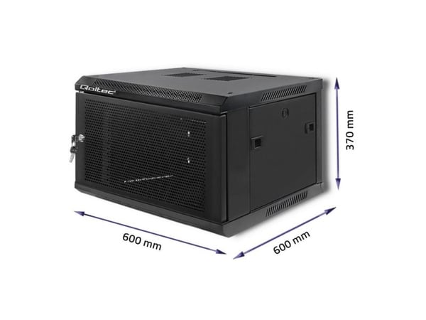 Qoltec - Rack skåp - svart - 6U - 19"