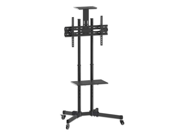 Manhattan TV & Monitor Mount, Trolley Stand, 1 screen, Screen Sizes: 37-65", Black, VESA 200x200 to 600x400mm, Max 40kg, LFD, Lifetime Warranty - V...