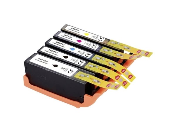 Renkforce RF-5628792, Sort, Cyan, Fiolblå, Gult, 5 stykker, Kombinasjonspakke